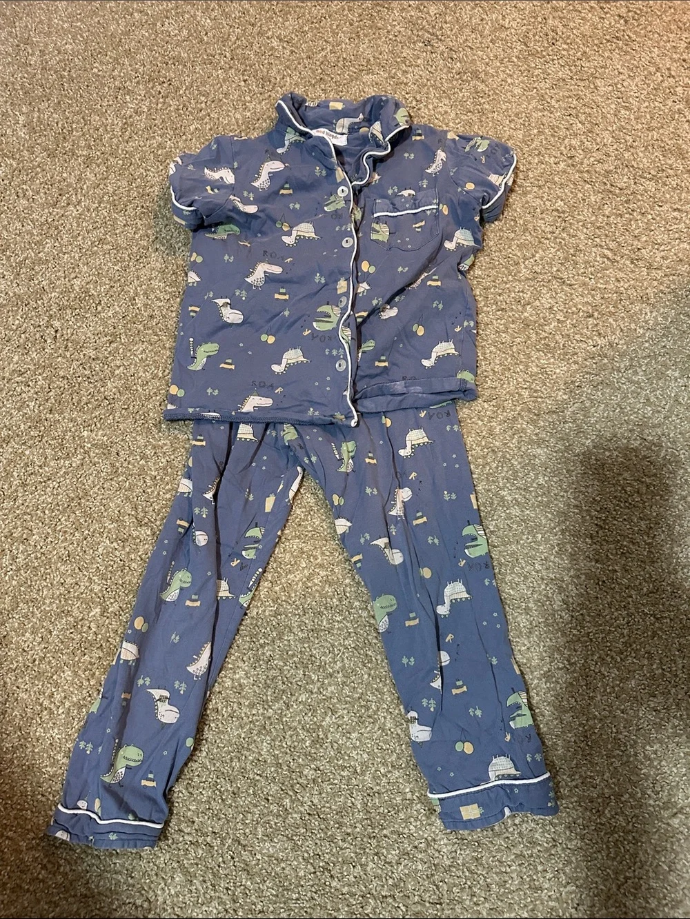 Kids Blue Thermal Pajama Set - Soft Long John Sleepwear